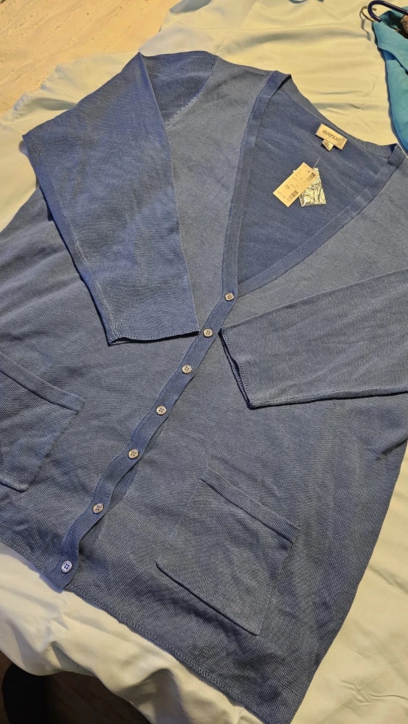 Avenue Blue Cardigan Sweater Size 22/24 - photo 3