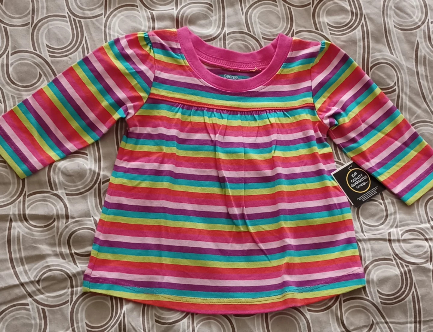George Baby Long Sleeve Striped Top 0-3M - photo 4