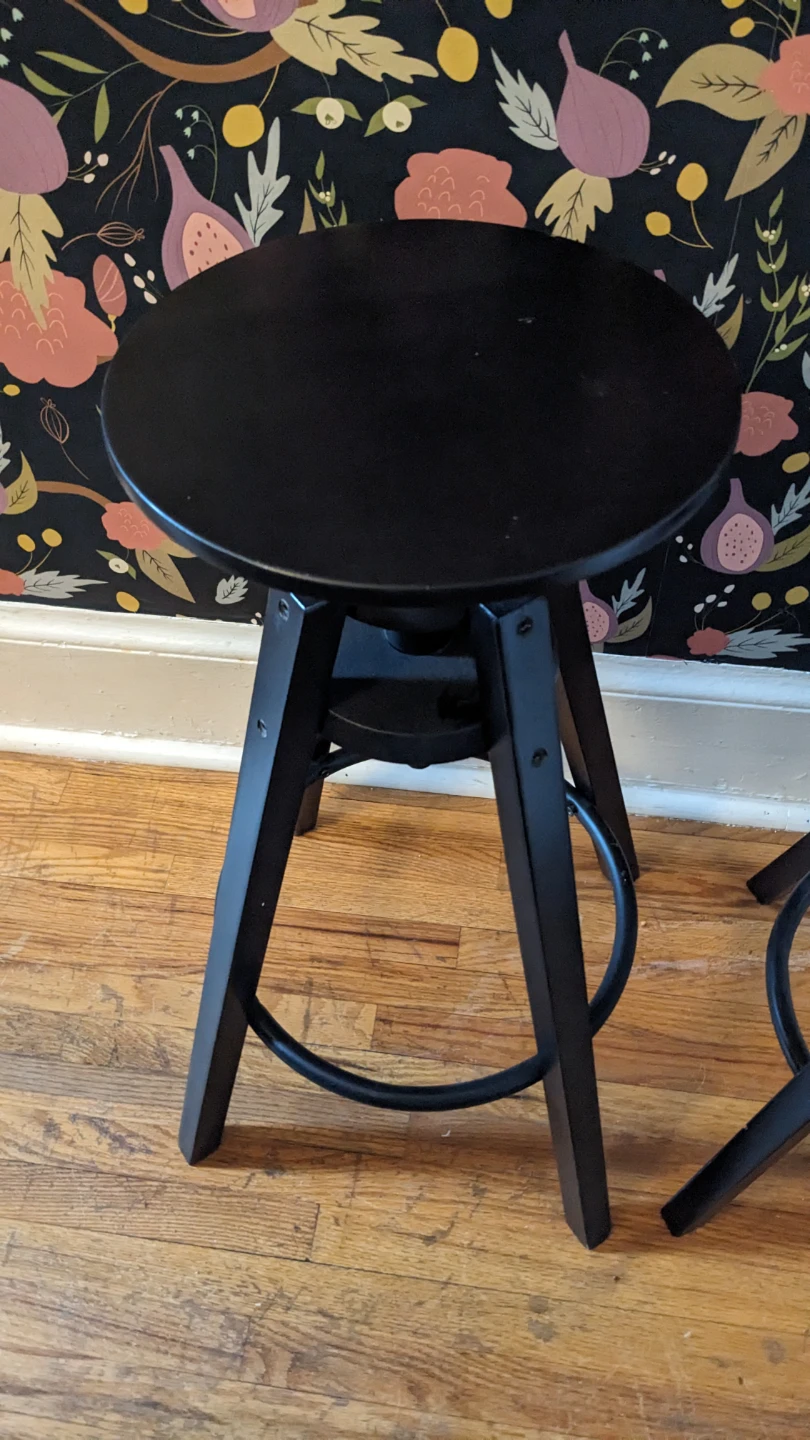 Ikea DALFRED Black Adjustable Swivel Bar Stools (Set of 2) - photo 2