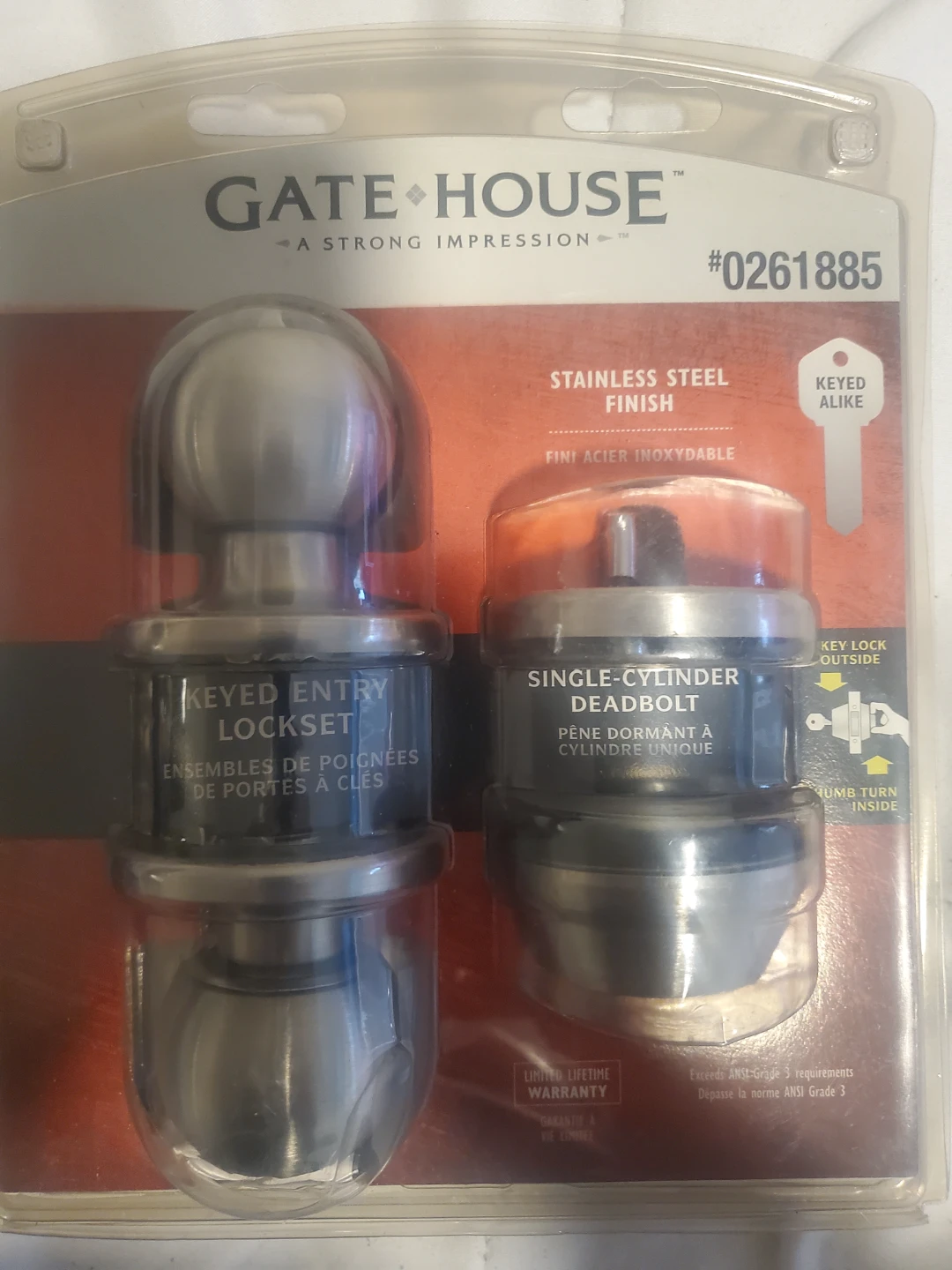 Combination Entry/Deadbolt Lock Set - Brushed Stainless Steel - photo 2