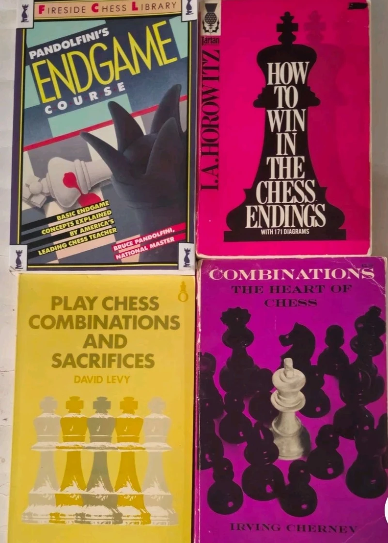 Set of 4 vintage Chess Strategy Books