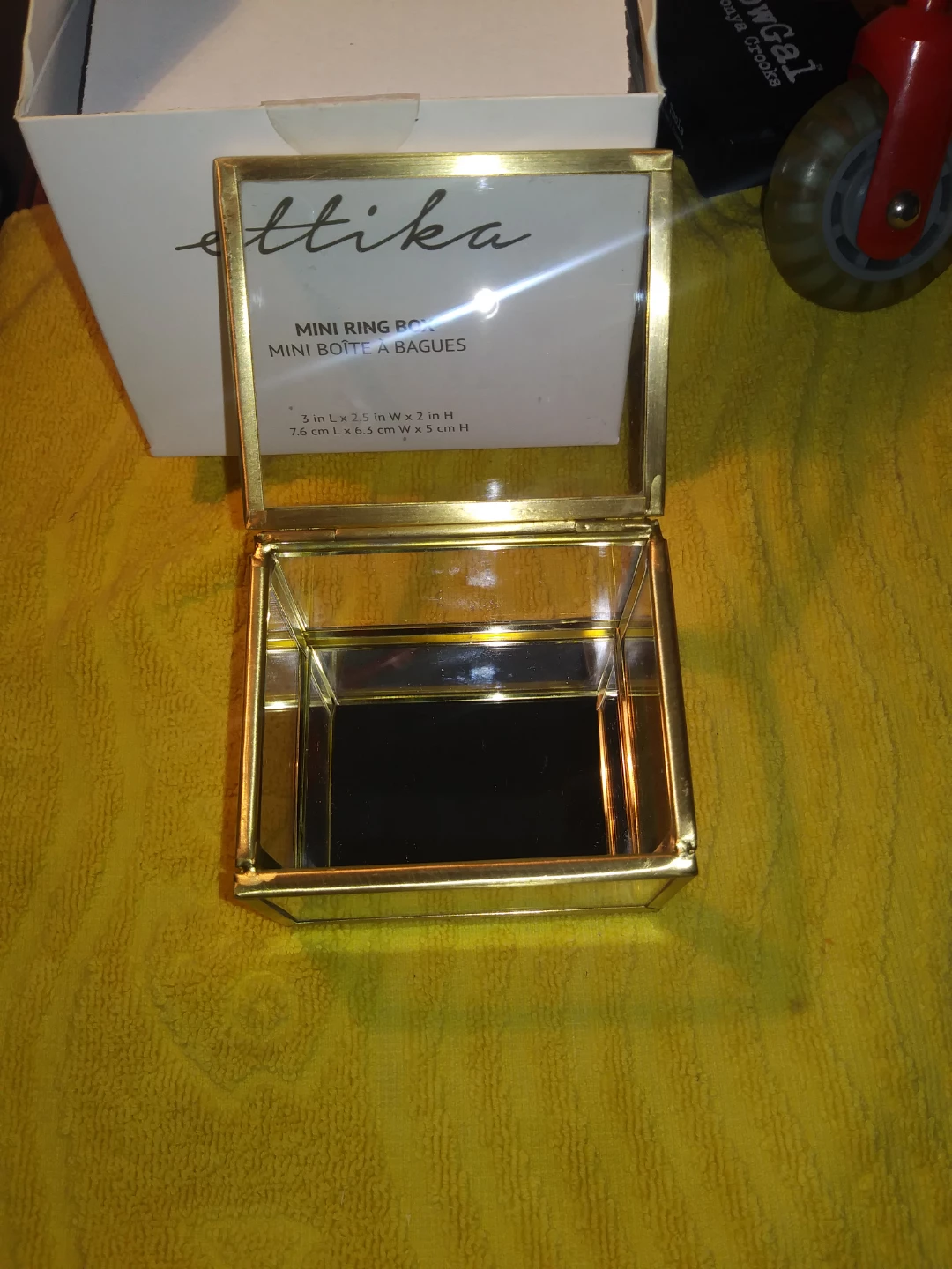 Ettika Mini Ring Box - Gold & Glass