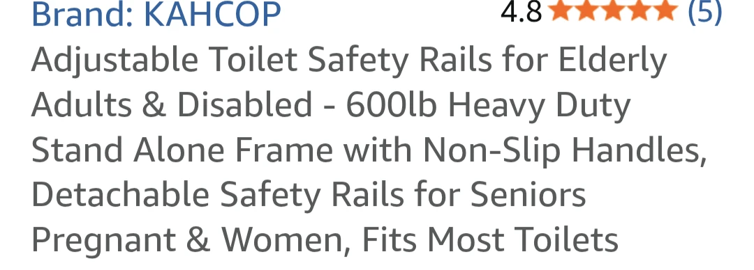 KAHCOP Adjustable Toilet Safety Rails - photo 3