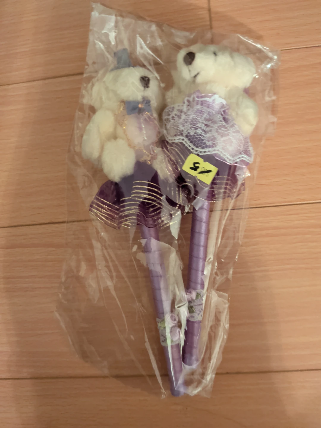 2 Stuffed Animal Pens with Purple Skirts - photo 2