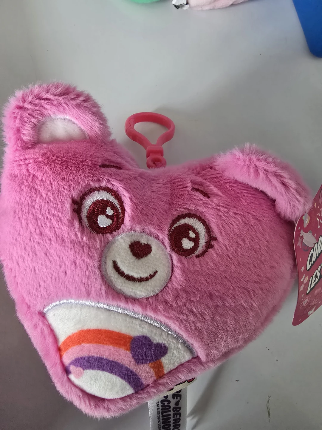 🥕 Care Bears Pink Heart Plush Clip-on Pouch