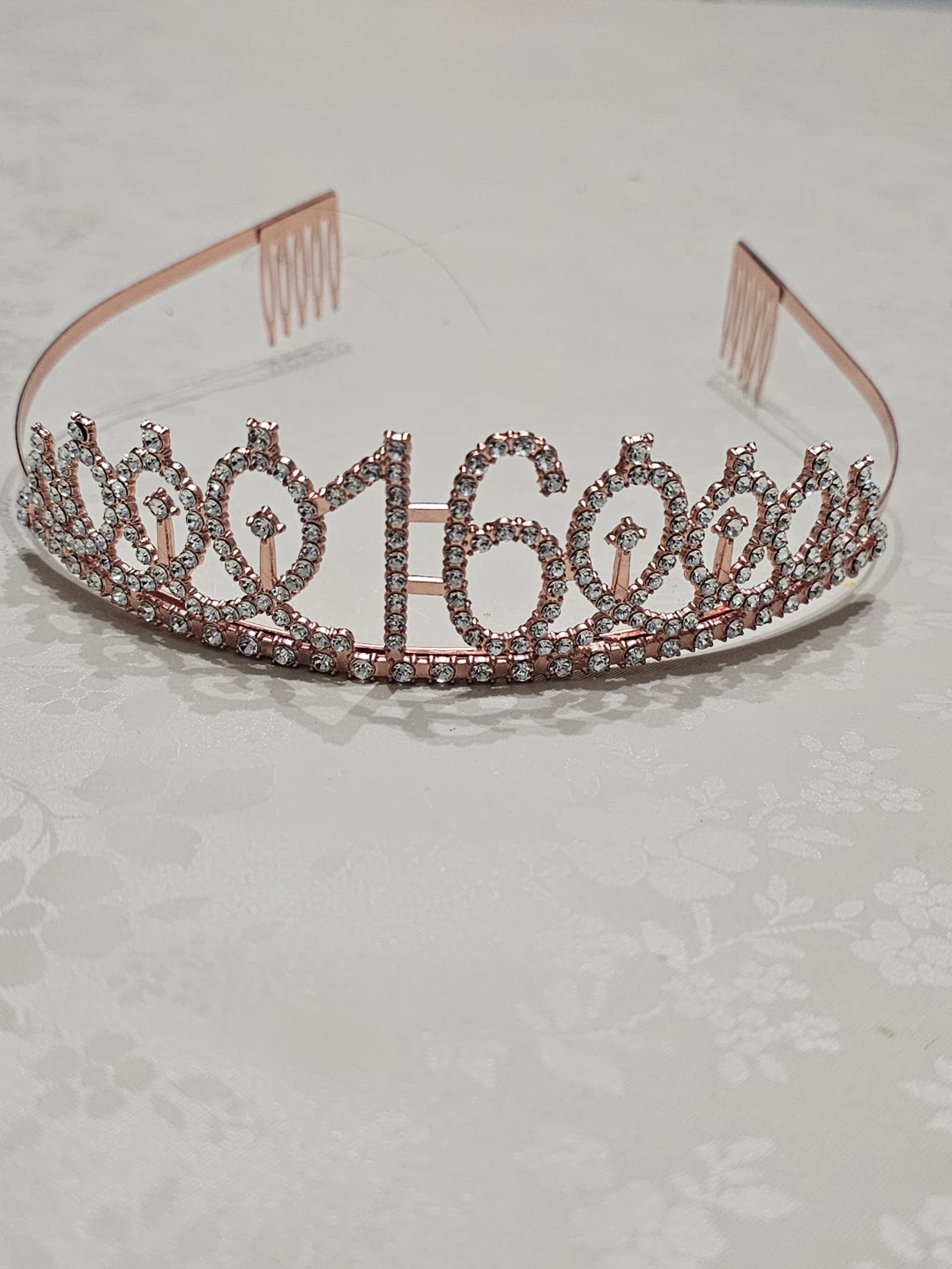 🤎Rose Gold "16" Rhinestone Tiara
