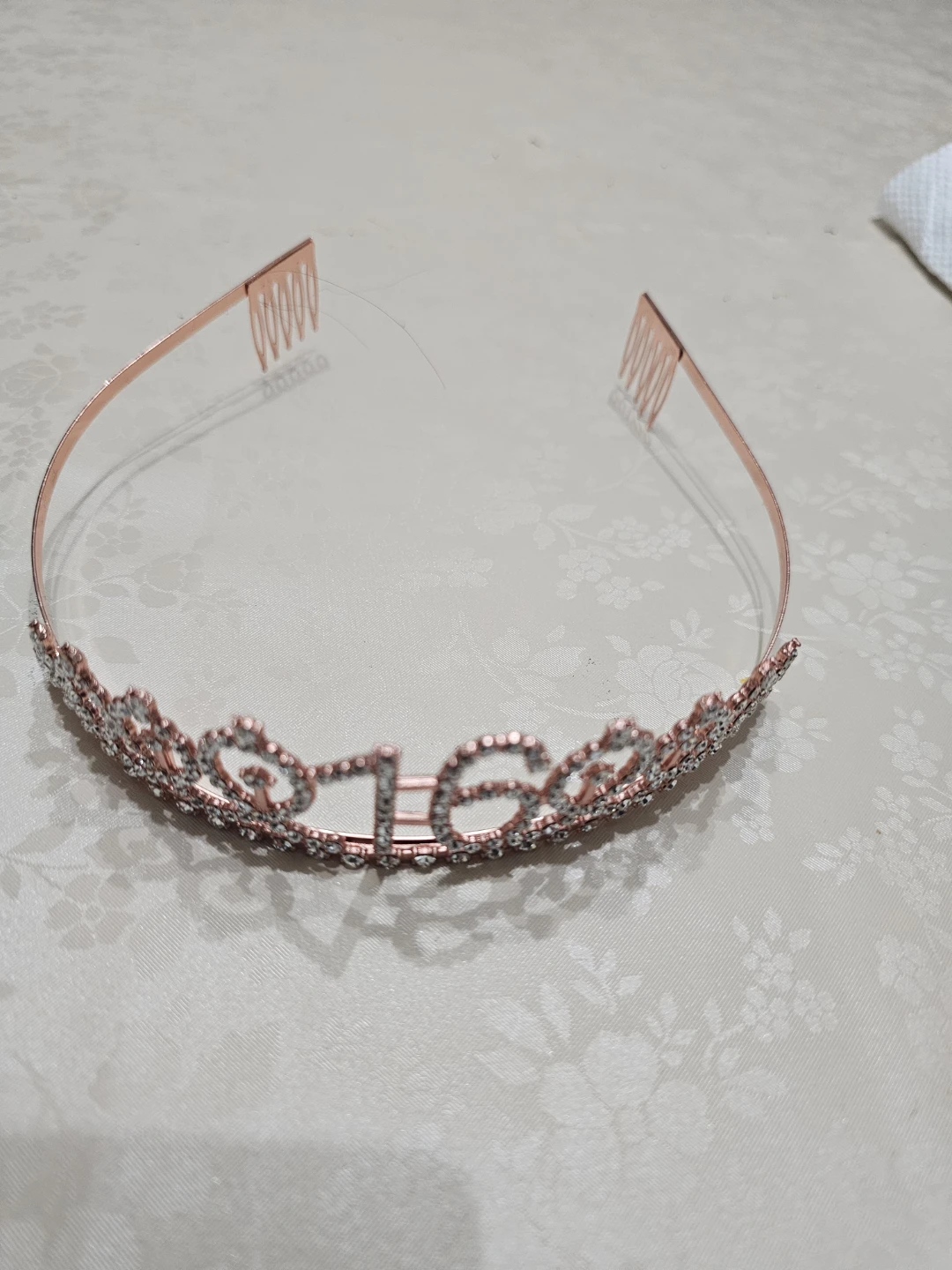 🤎Rose Gold "16" Rhinestone Tiara - photo 2