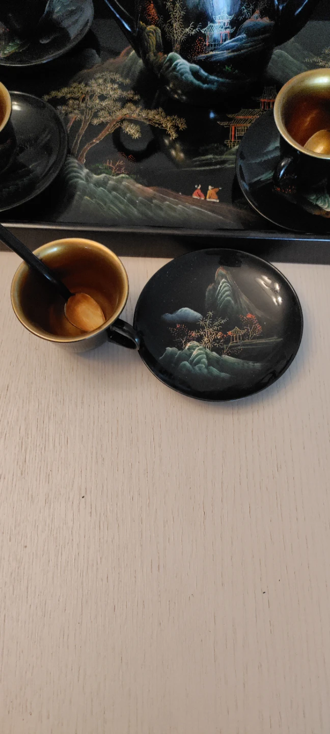 Black Tea Set with Scenic Design - photo 3