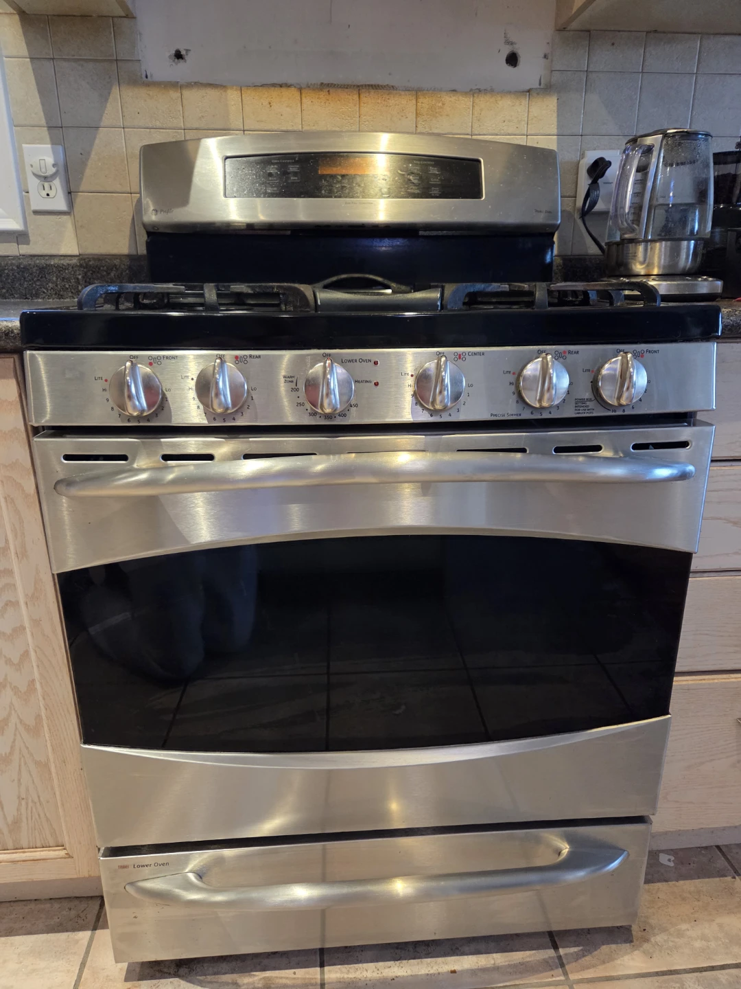 GE Profile Stainless Steel Gas Range with Griddle