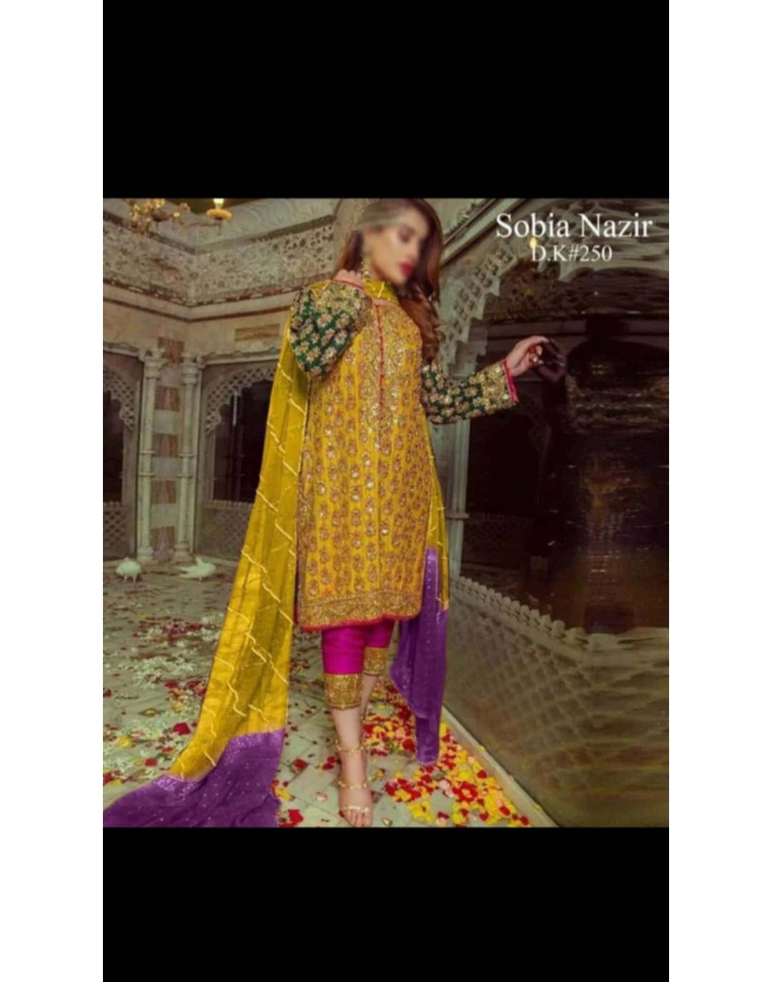 Sobia Nazir Women's Yellow Embroidered 3-Piece Dress