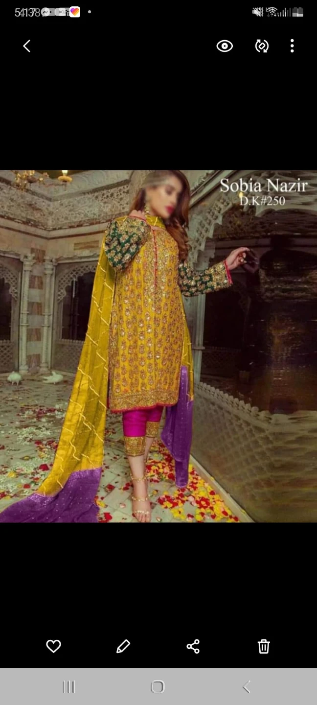 Sobia Nazir Women's Yellow Embroidered 3-Piece Dress - photo 3