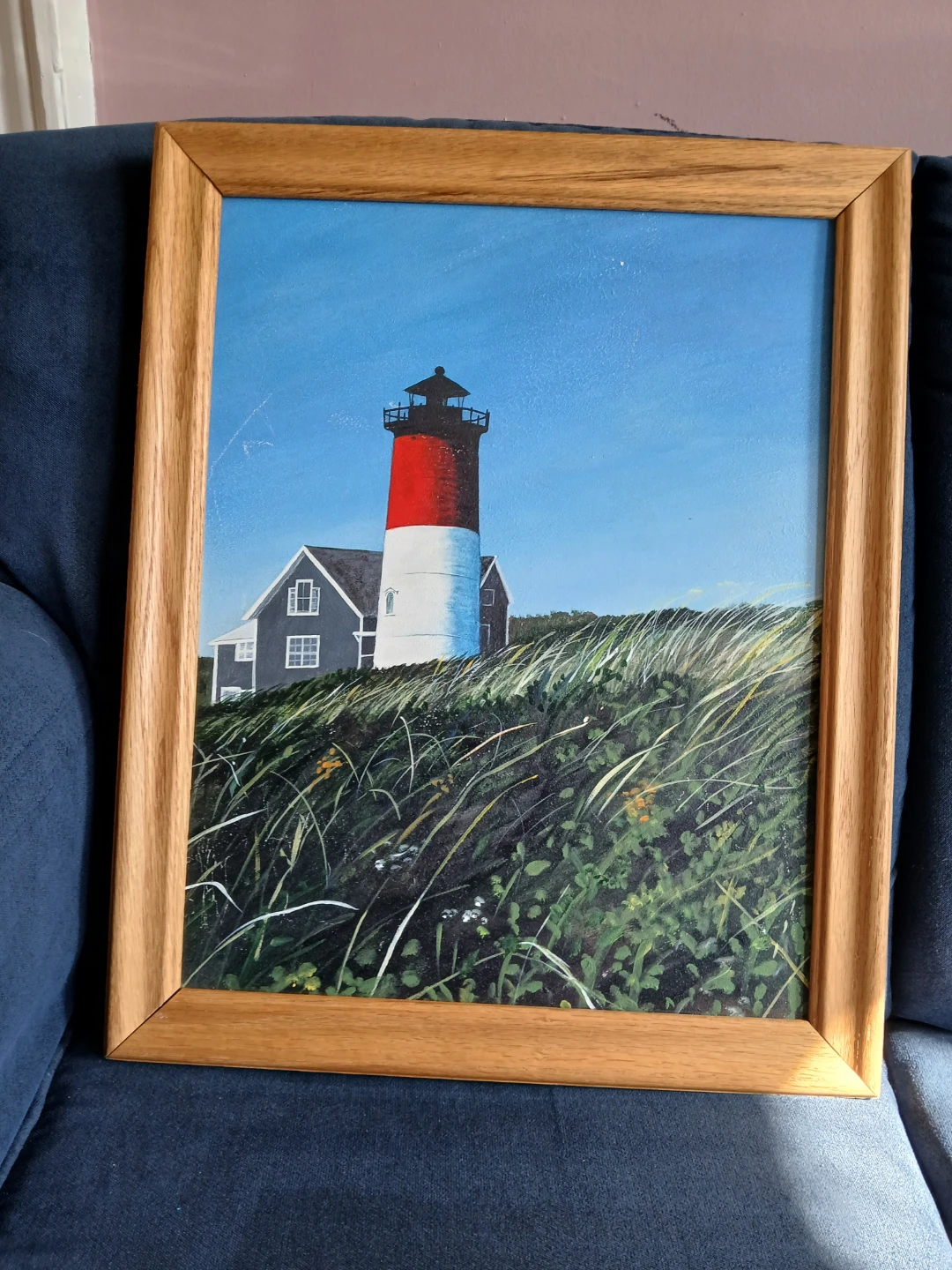 Framed Painting of Nauset Lighthouse by Ann Hays
