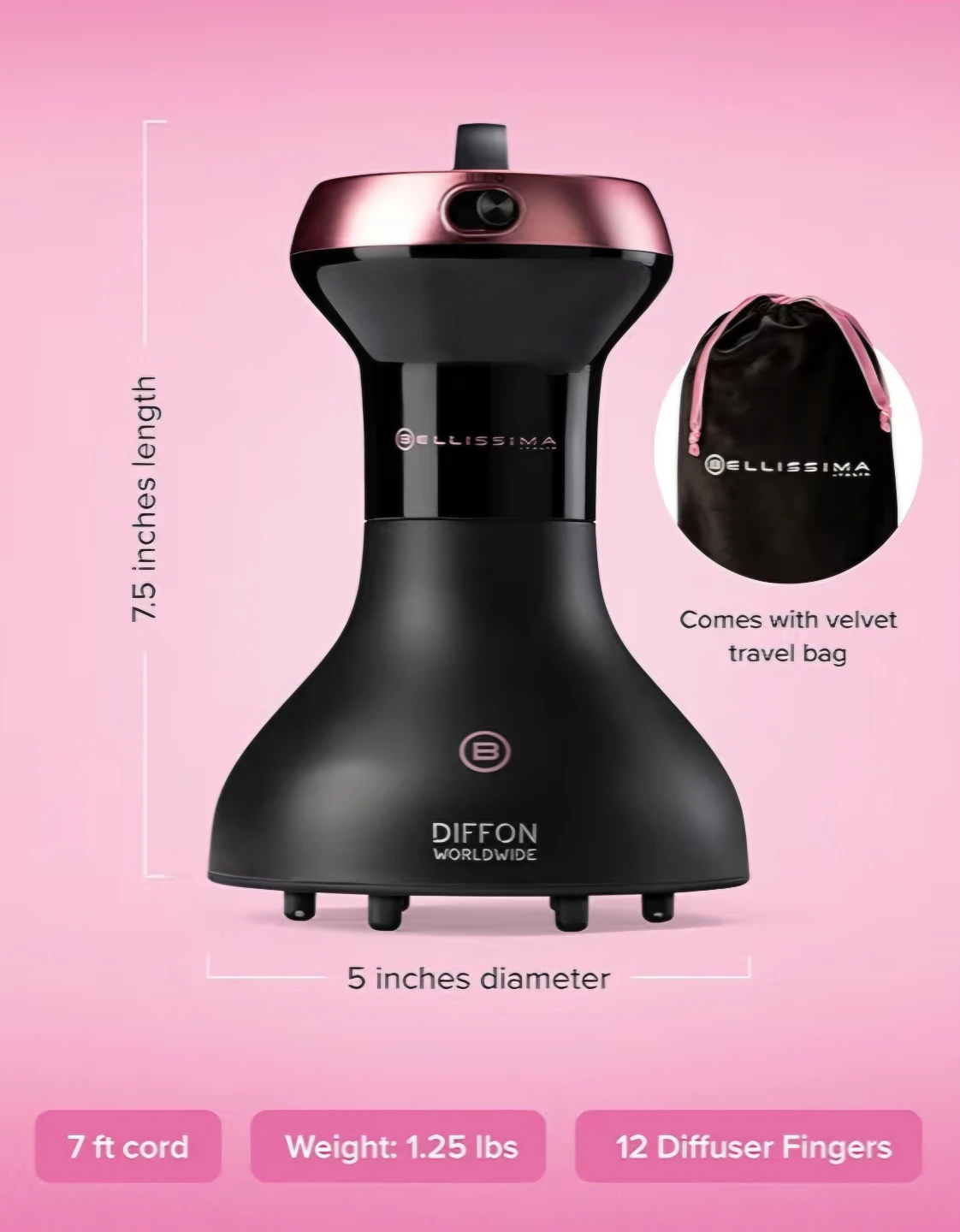 Bellissima Italia Diffon Worldwide Hair Diffuser Curly Hair 🥕 - photo 4