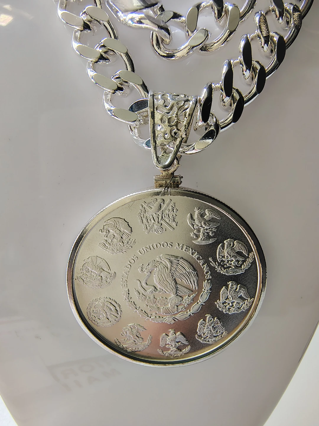 Silver plated necklace with coin 2023 libertad de México