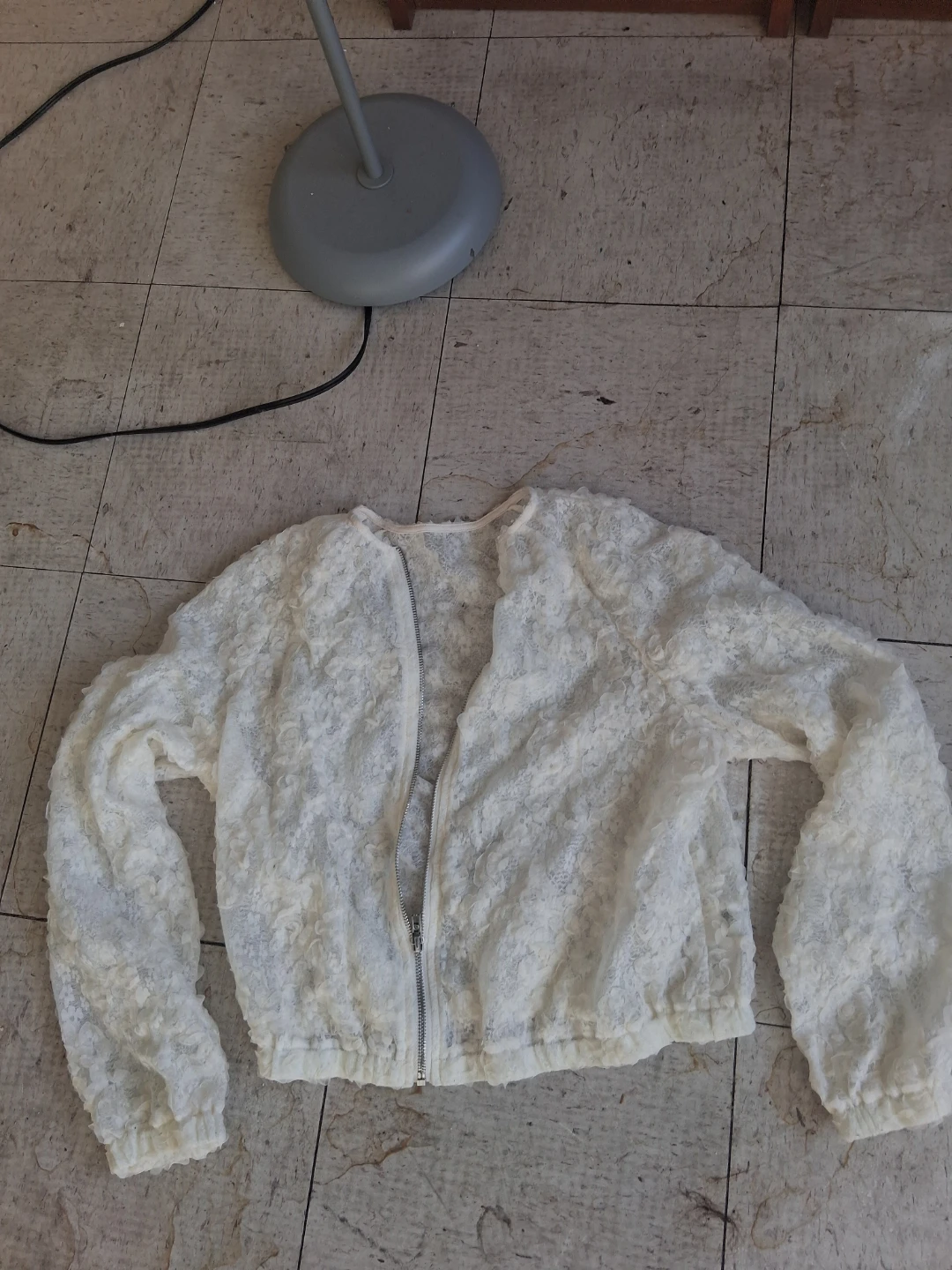 White Lace Zip-Up Jacket