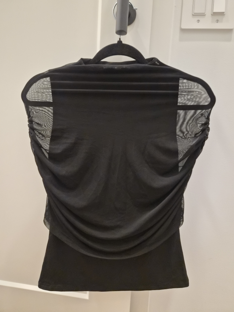 H&M Divided Black Ruched Mesh Top - Medium - photo 2