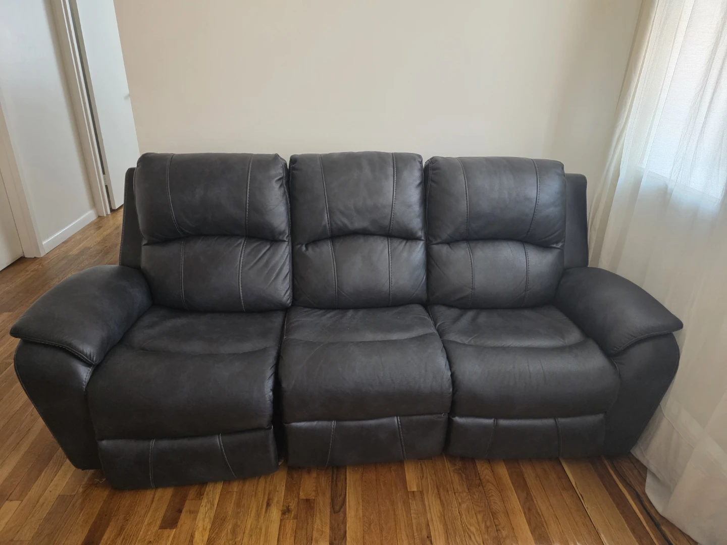 Gotham blue (almost black) Reclining Sofa with USB Ports