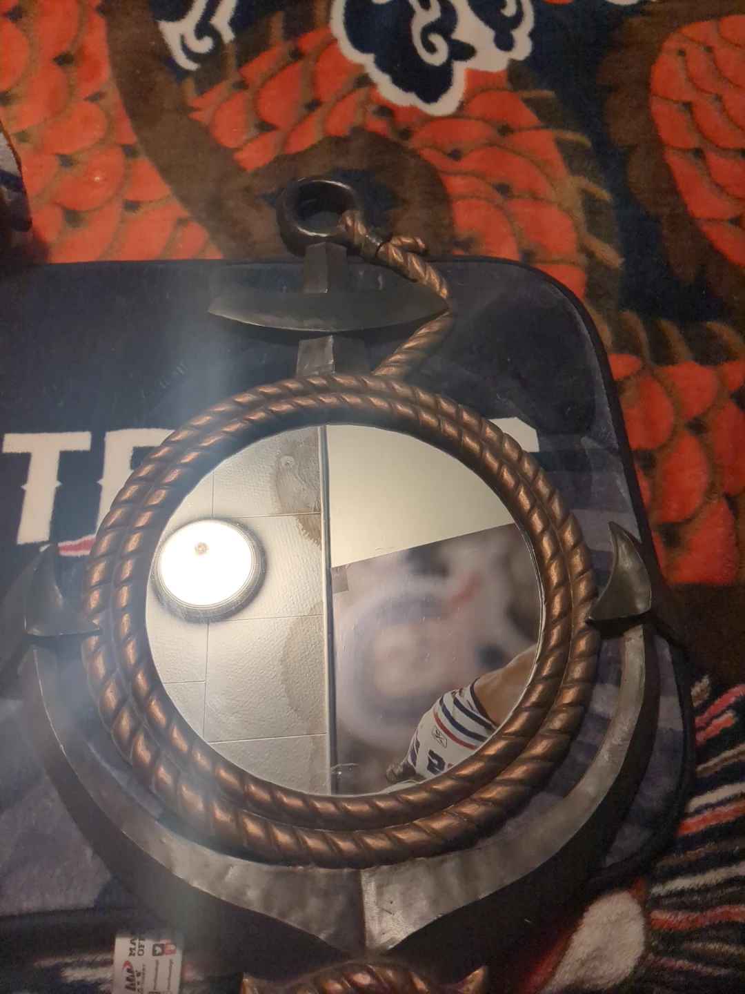 Nautical Anchor Shaped Rope Mirror
