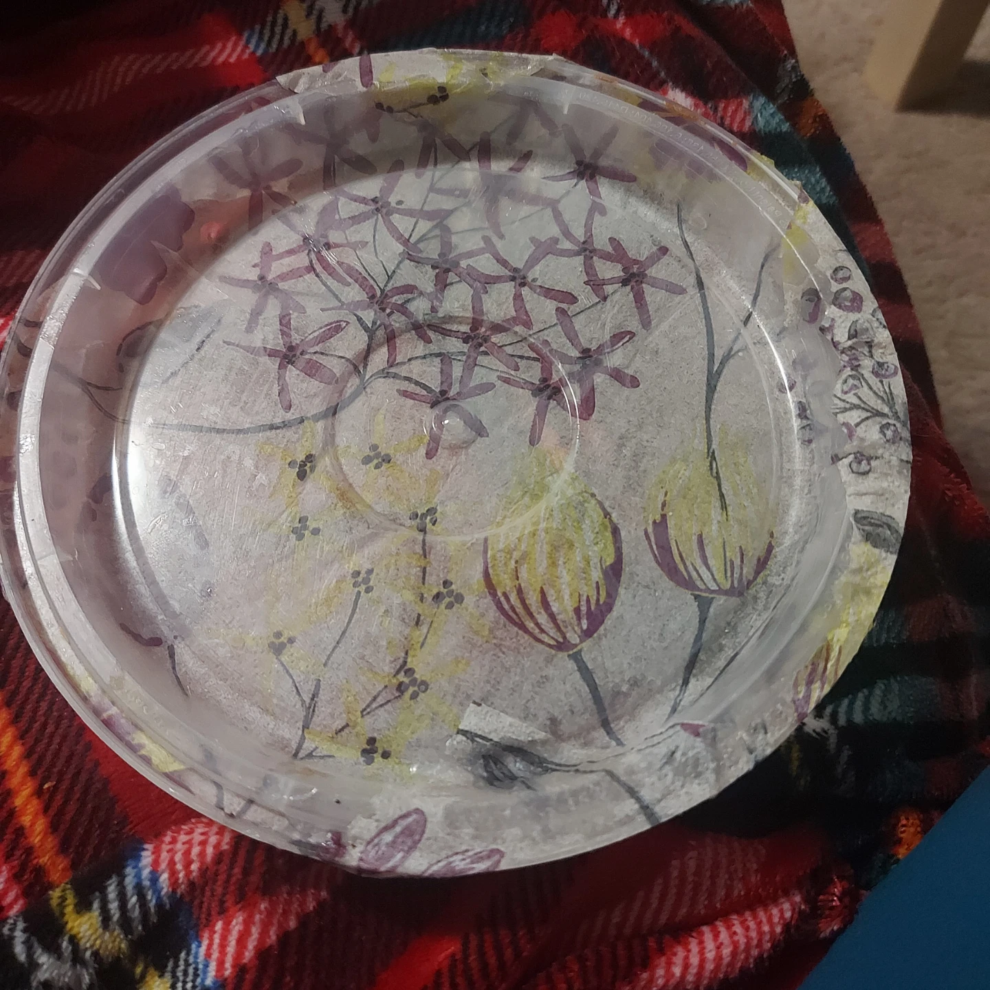 Decorative Plastic Bowl with Floral Design - photo 2
