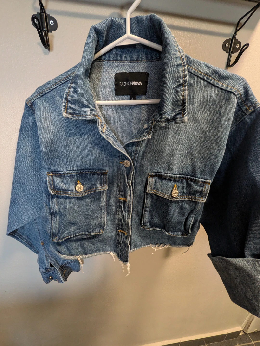 Fashion Nova Cropped Denim Jacket