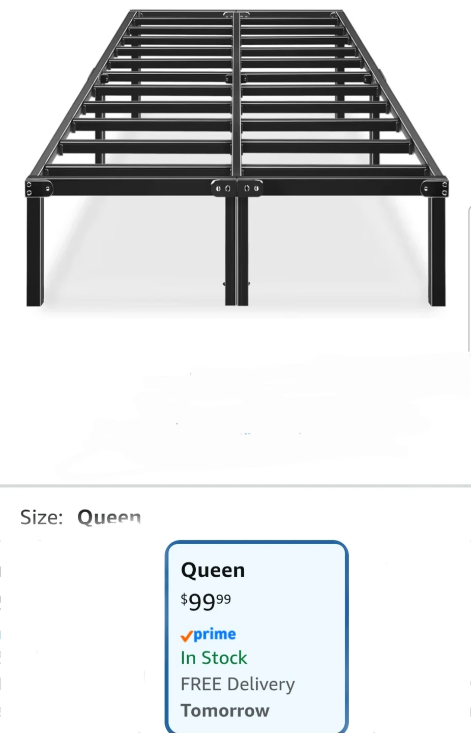 Queen Size Metal Platform Bed Frame ( non negotiable) - photo 3