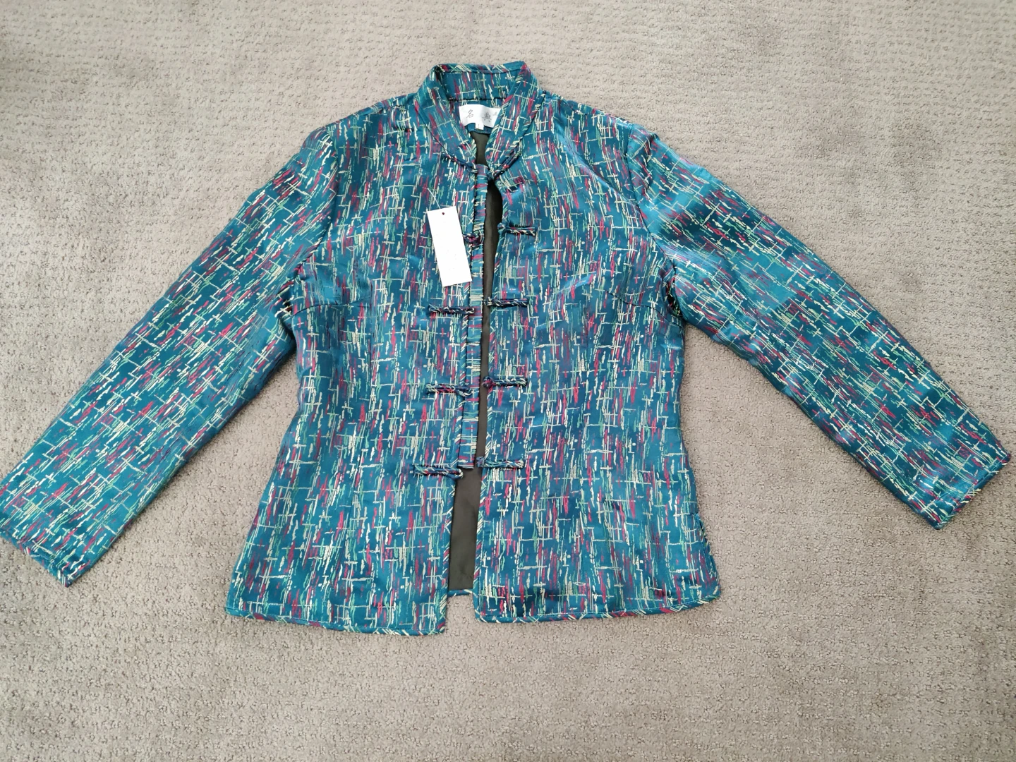 Women Chinese Green Top Blazer / Dress Suit Jacket - Size: Small