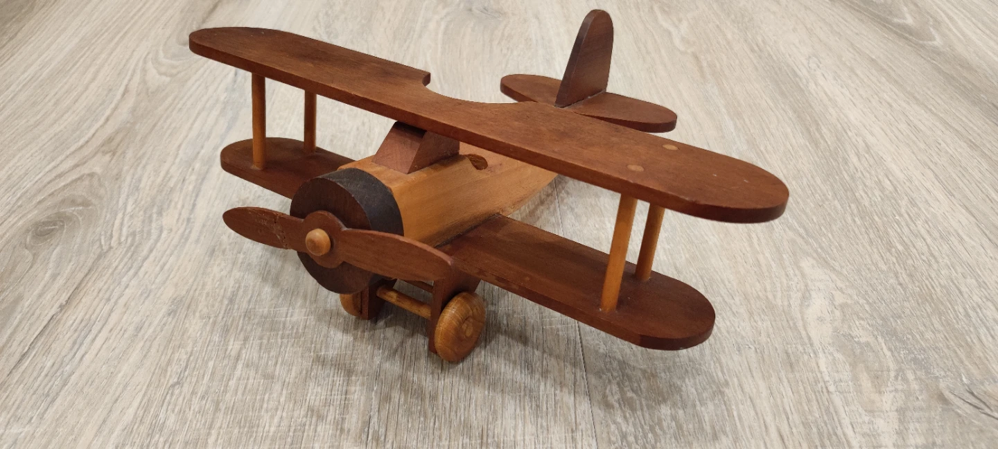 Wooden Biplane Decor