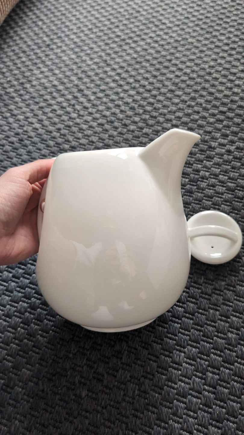 White Ceramic Teapot with Lid