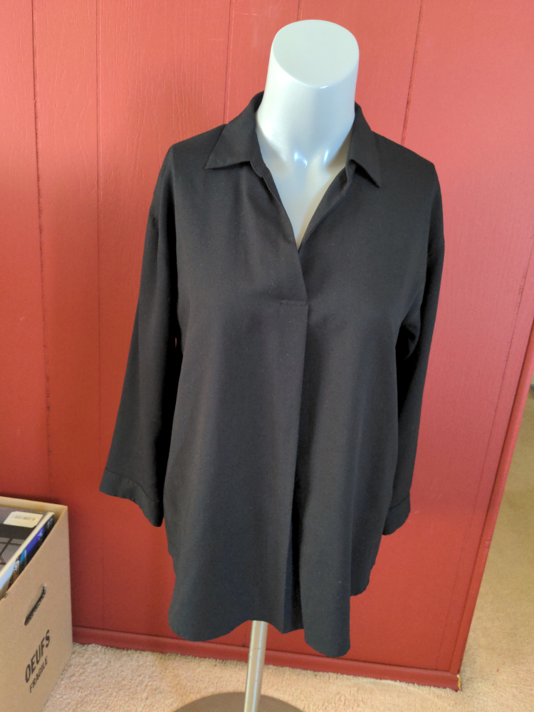 UNIQLO Black Long Sleeve Collared Blouse Size S - photo 2