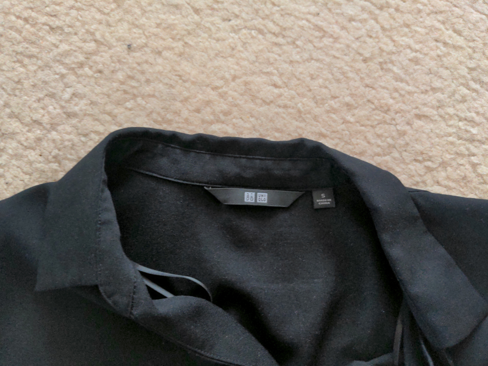 UNIQLO Black Long Sleeve Collared Blouse Size S - photo 4