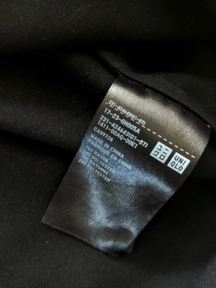 UNIQLO Black Long Sleeve Collared Blouse Size S - photo 5