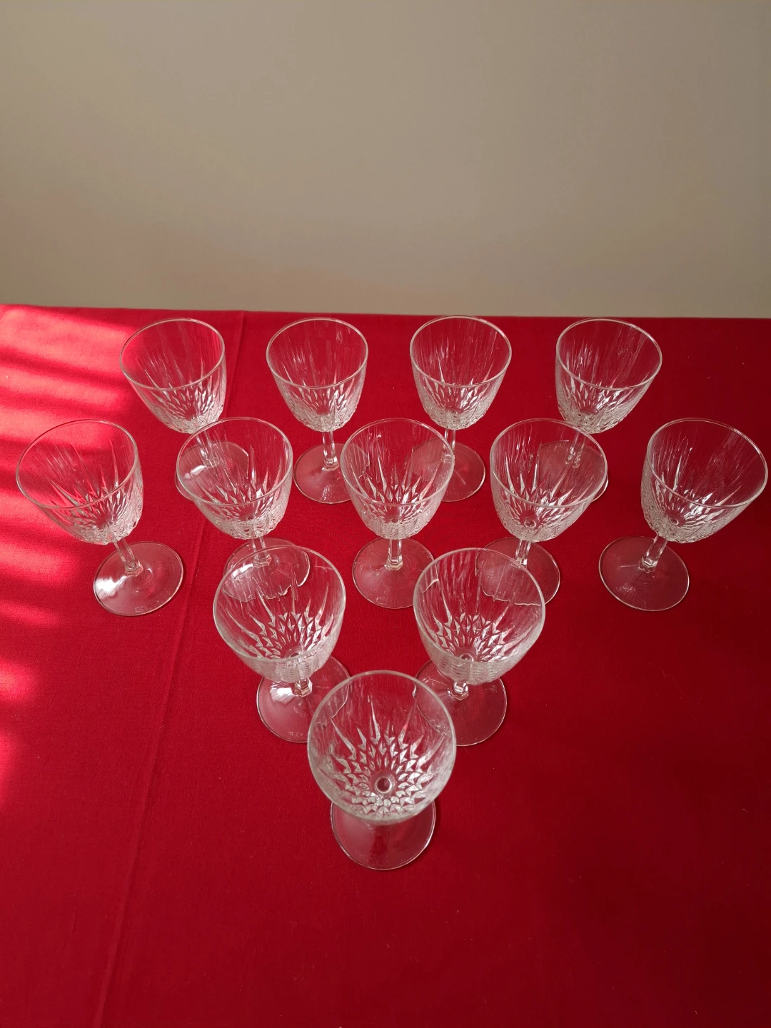 Set of Clear Stemmed Glasses