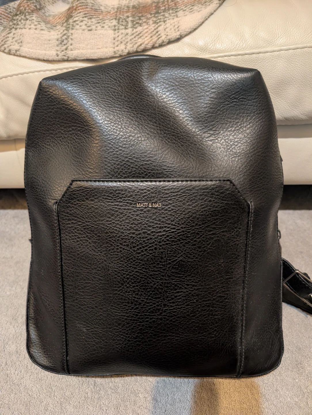Matt & Nat Black Faux Leather Backpack