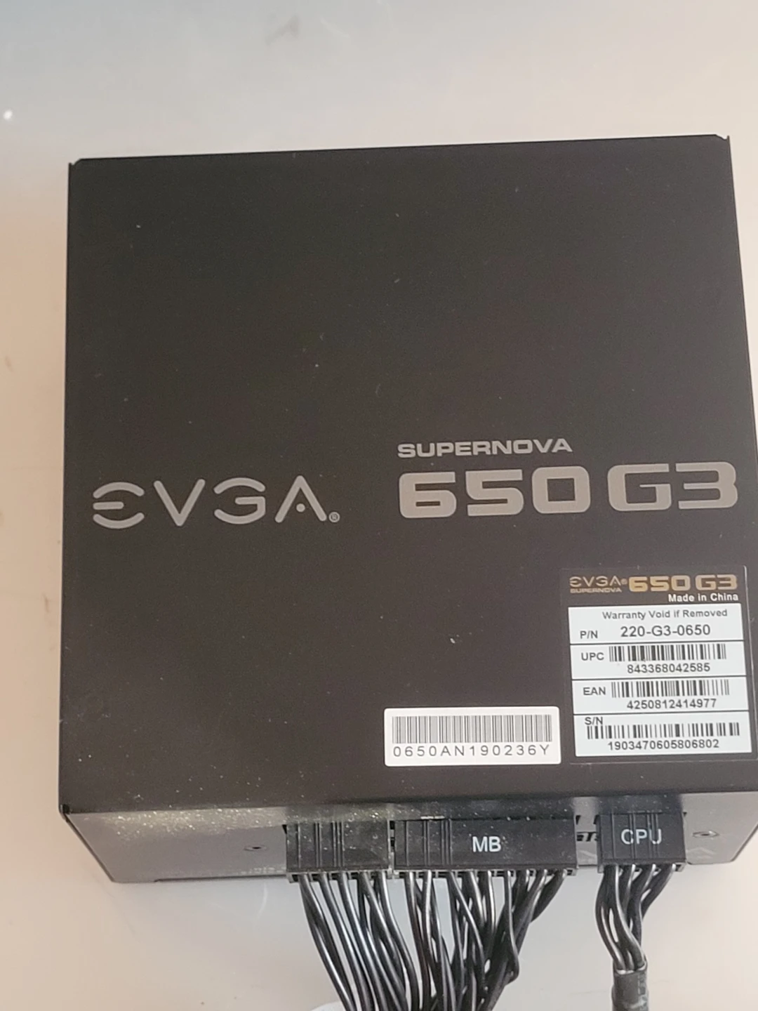EVGA SuperNOVA 650 G3 Power Supply Unit