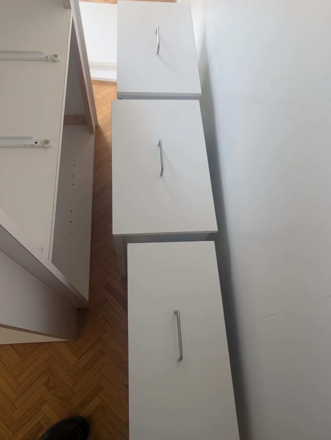 White 3-Drawer Cabinet with Shelves - photo 4