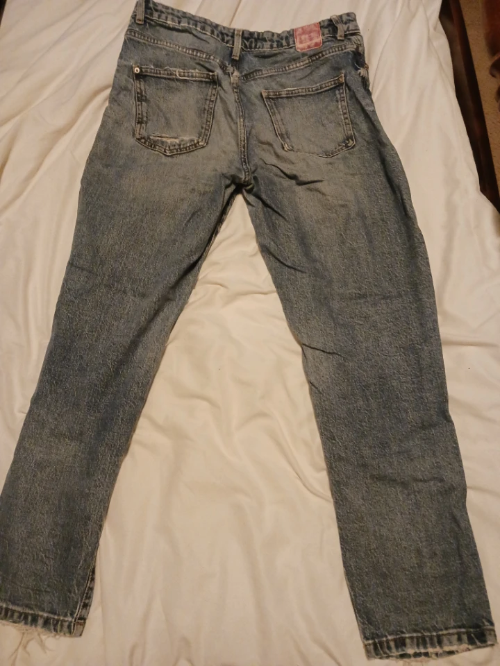 ZARA Distressed Blue Denim Jeans - Size 8 - photo 2