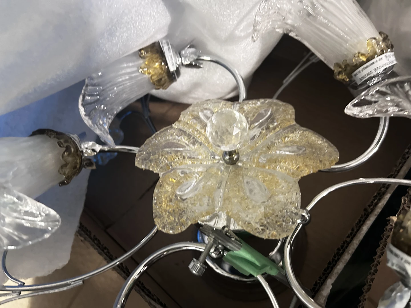 Antique Floral Chandelier Light Fixture - photo 3