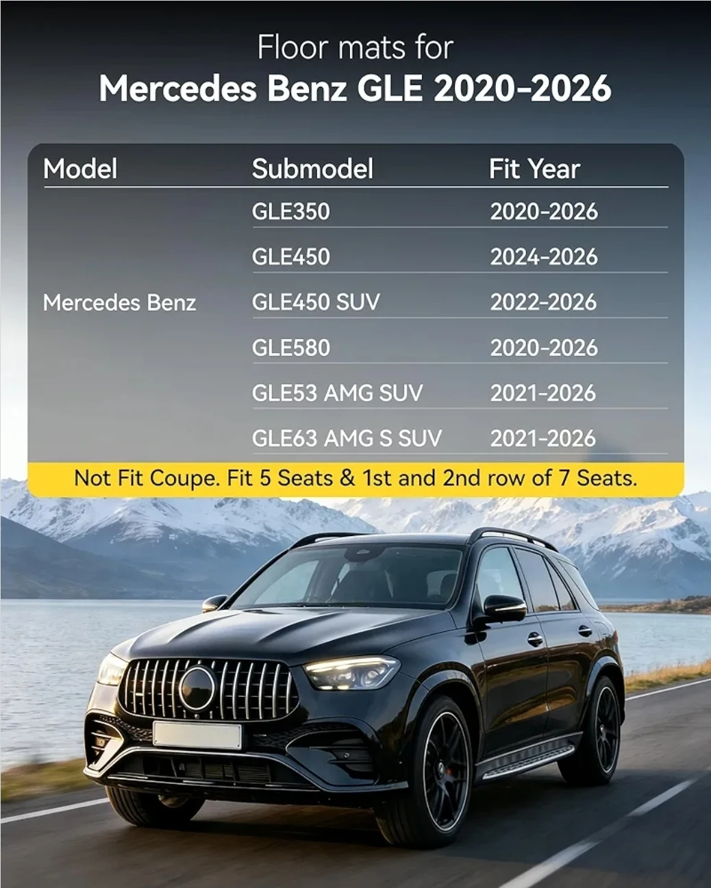 All Weather Floor Mats for Mercedes-Benz GLE 2020–2026 SUV - photo 4