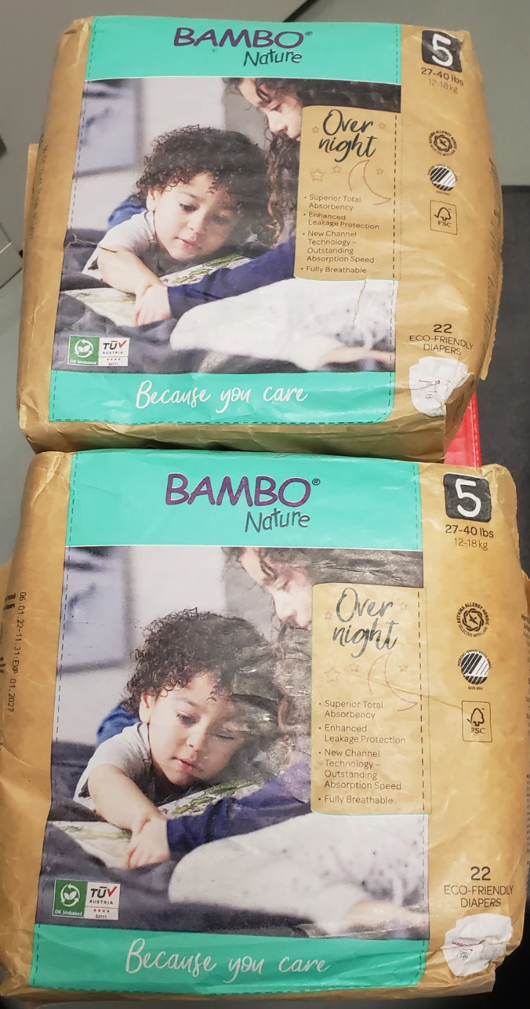 🧡 Bambo Nature Size 5 Overnight Diapers - 22 Count, B2G1