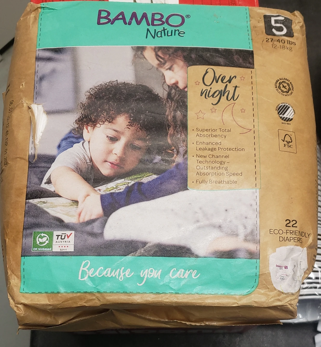 🧡 Bambo Nature Size 5 Overnight Diapers - 22 Count, B2G1 - photo 2
