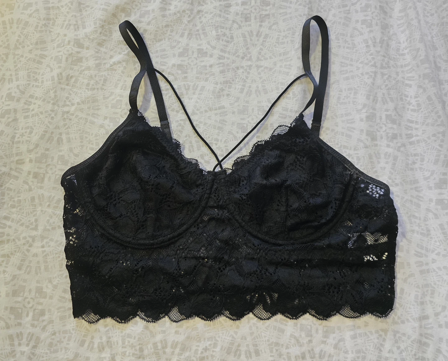 Black Lace Lingerie Top