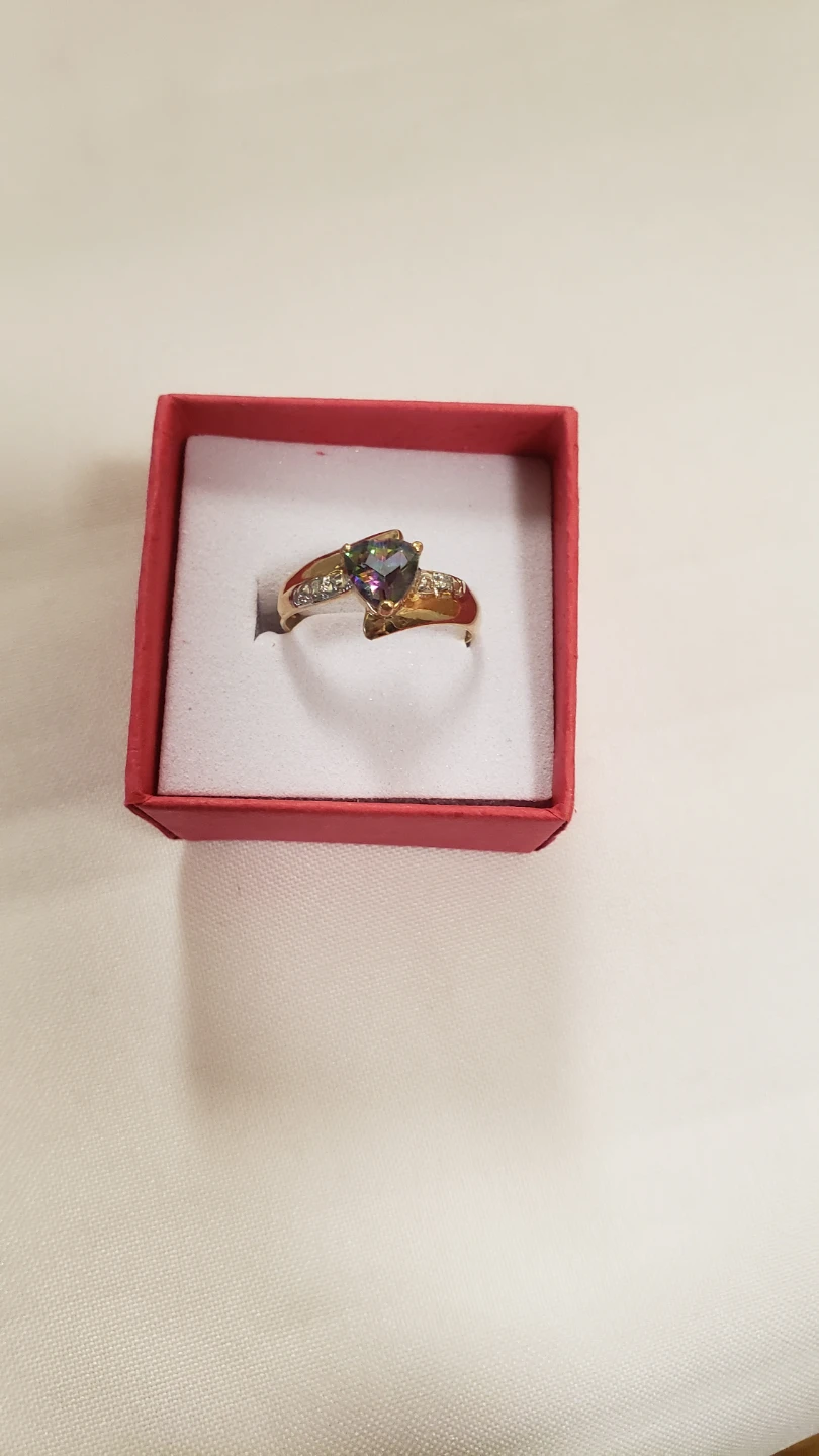 Like new Womens 10K Real Gold Ring With Mistic Topas - photo 5