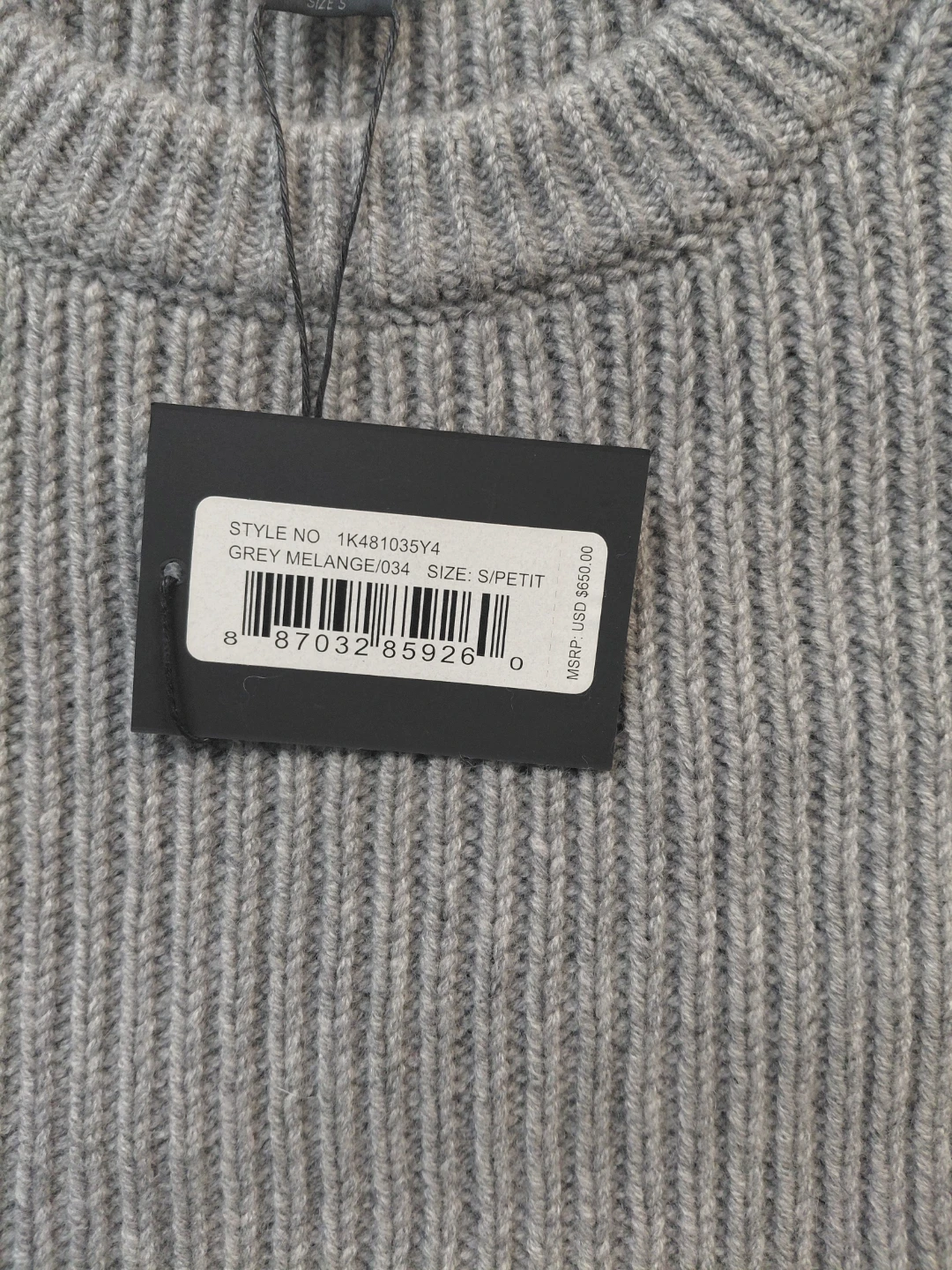 Alexander Wang Grey Melange Knit Sweater - Size S - photo 3
