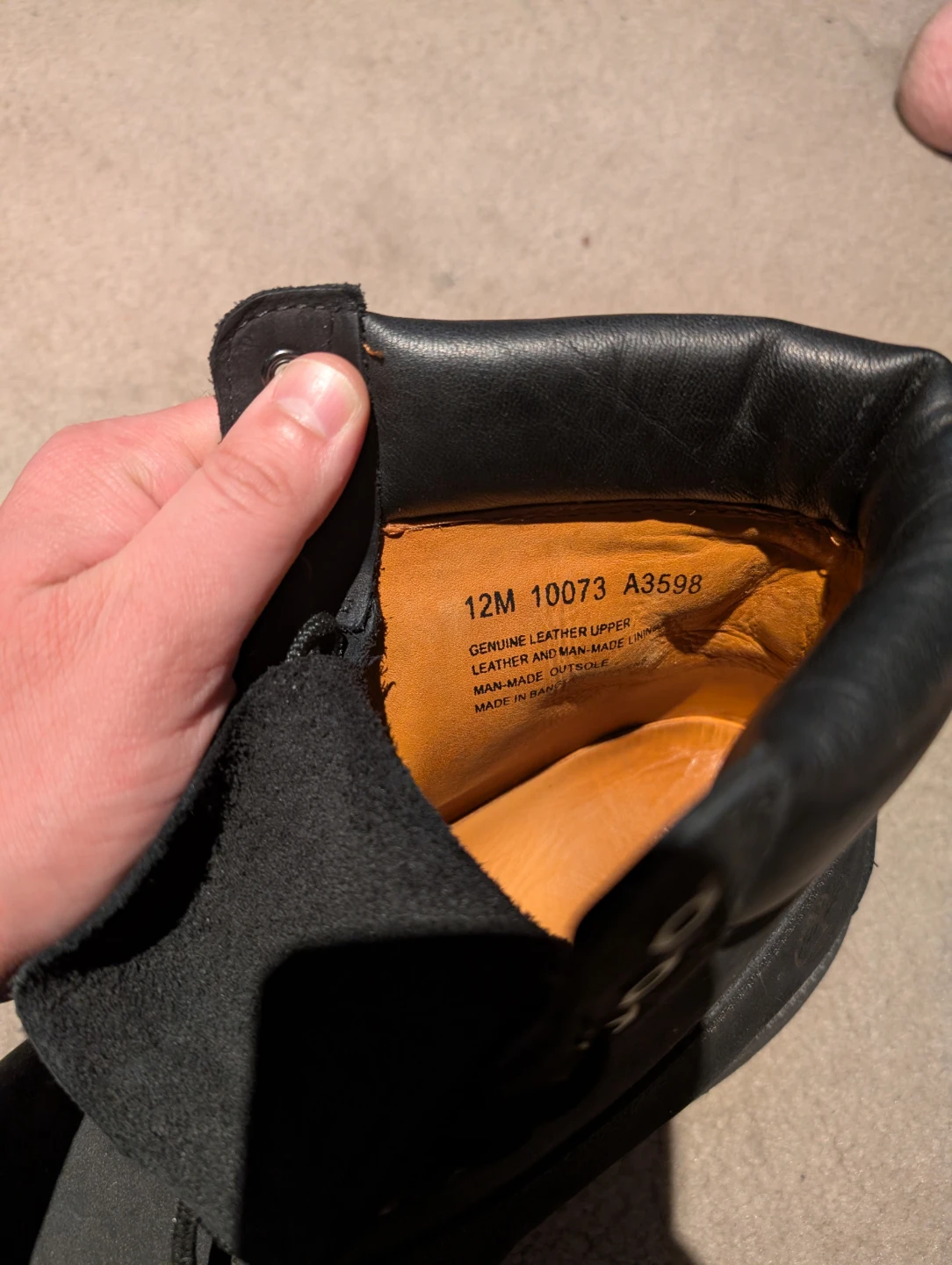 Timberland Black Leather Boots Size 12 - photo 2