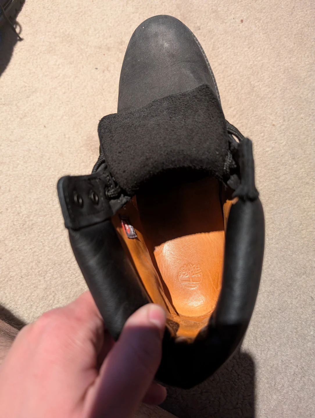 Timberland Black Leather Boots Size 12 - photo 3