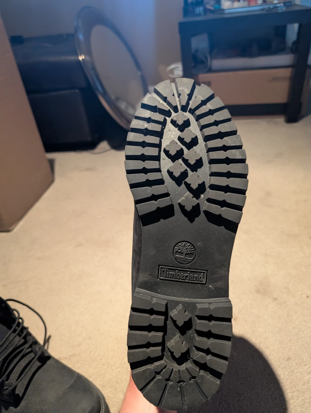 Timberland Black Leather Boots Size 12 - photo 4