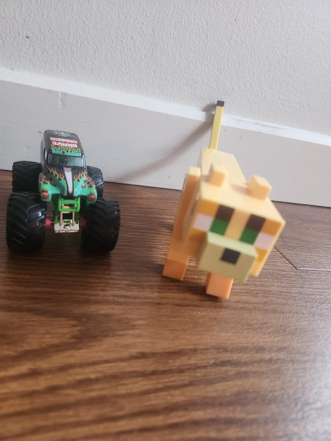 minecraft ocelot figure and grave digger toy car