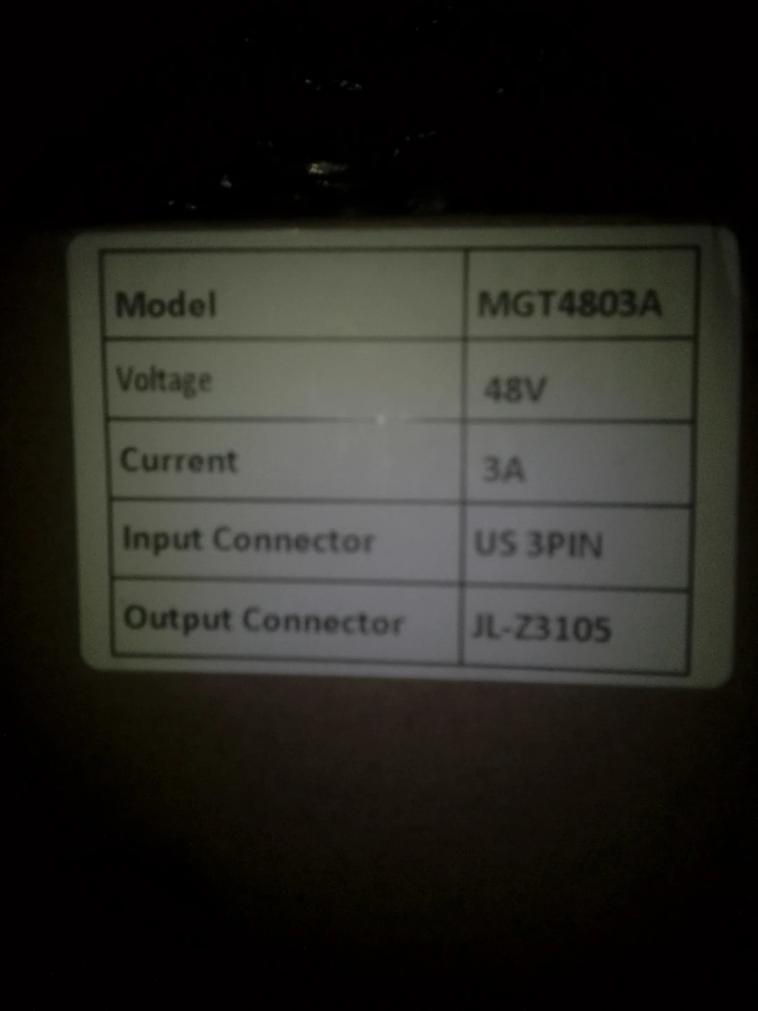 MGT4803A 48V 3A Power Charger - photo 2