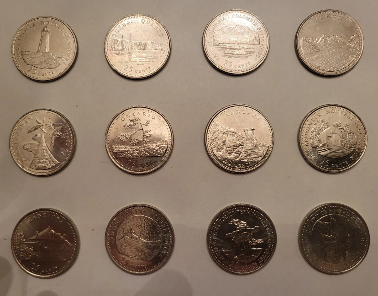 1992 Canadian 12 Province/Territory 25 Cent Coin Collection - photo 3
