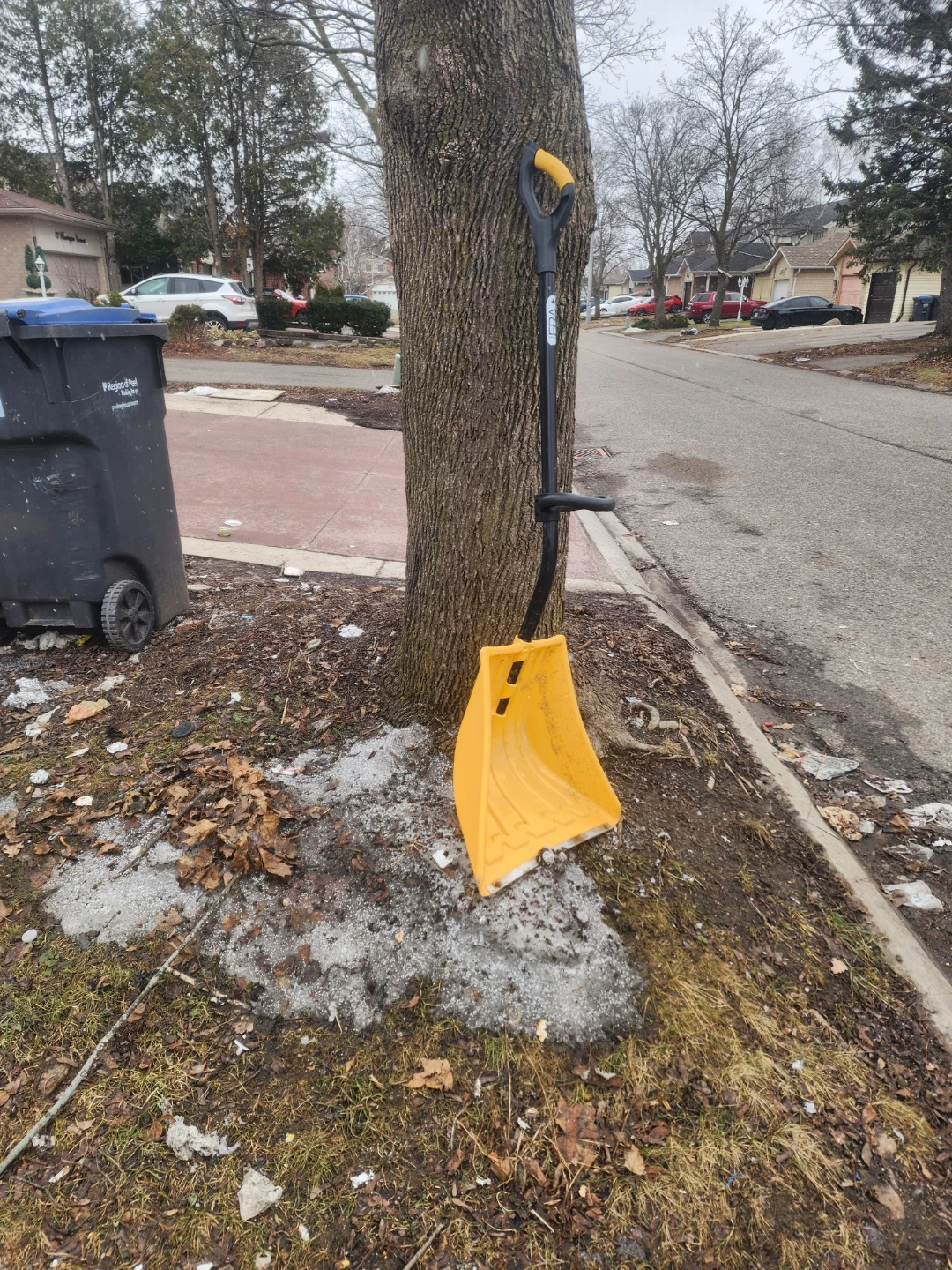Yellow Snow Shovel with Ergonomic Handle